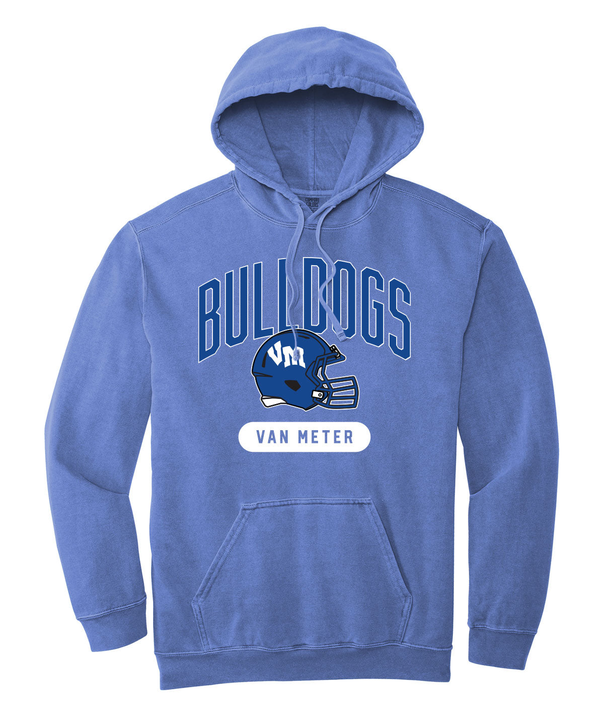 Bulldogs Football Comfort Colors Hooded Sweatshirt