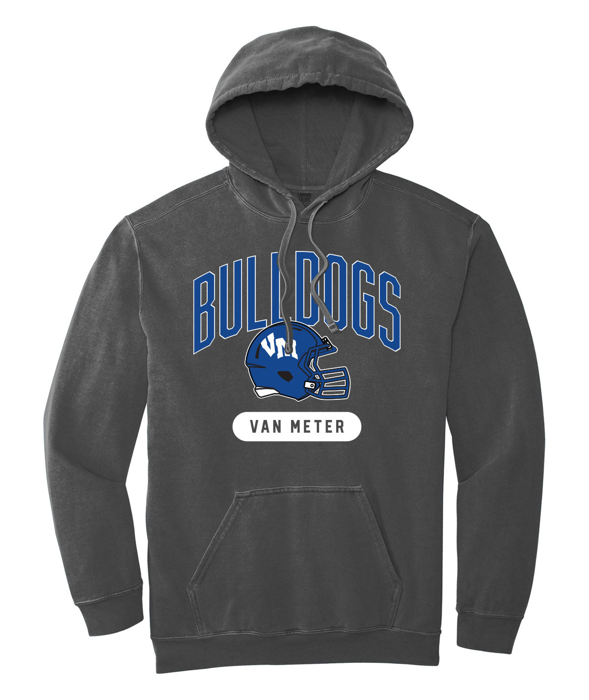 Bulldogs Football Comfort Colors Hooded Sweatshirt