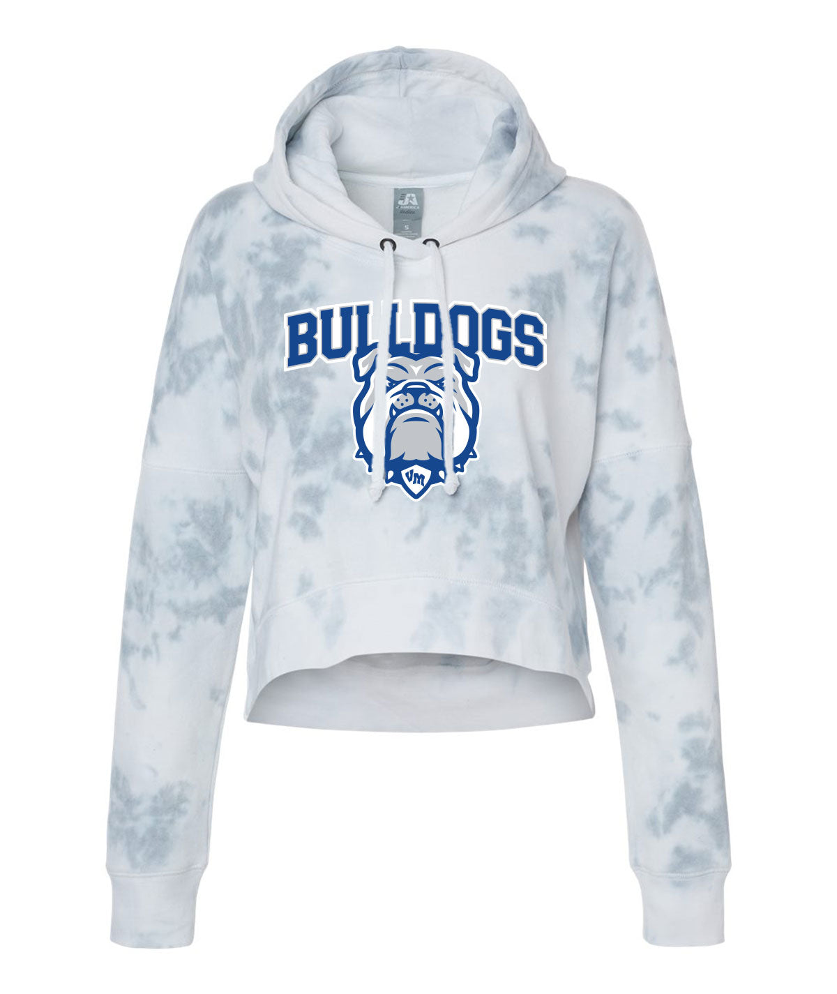 Bulldogs Womens Tie-Dye Crop Hoodie