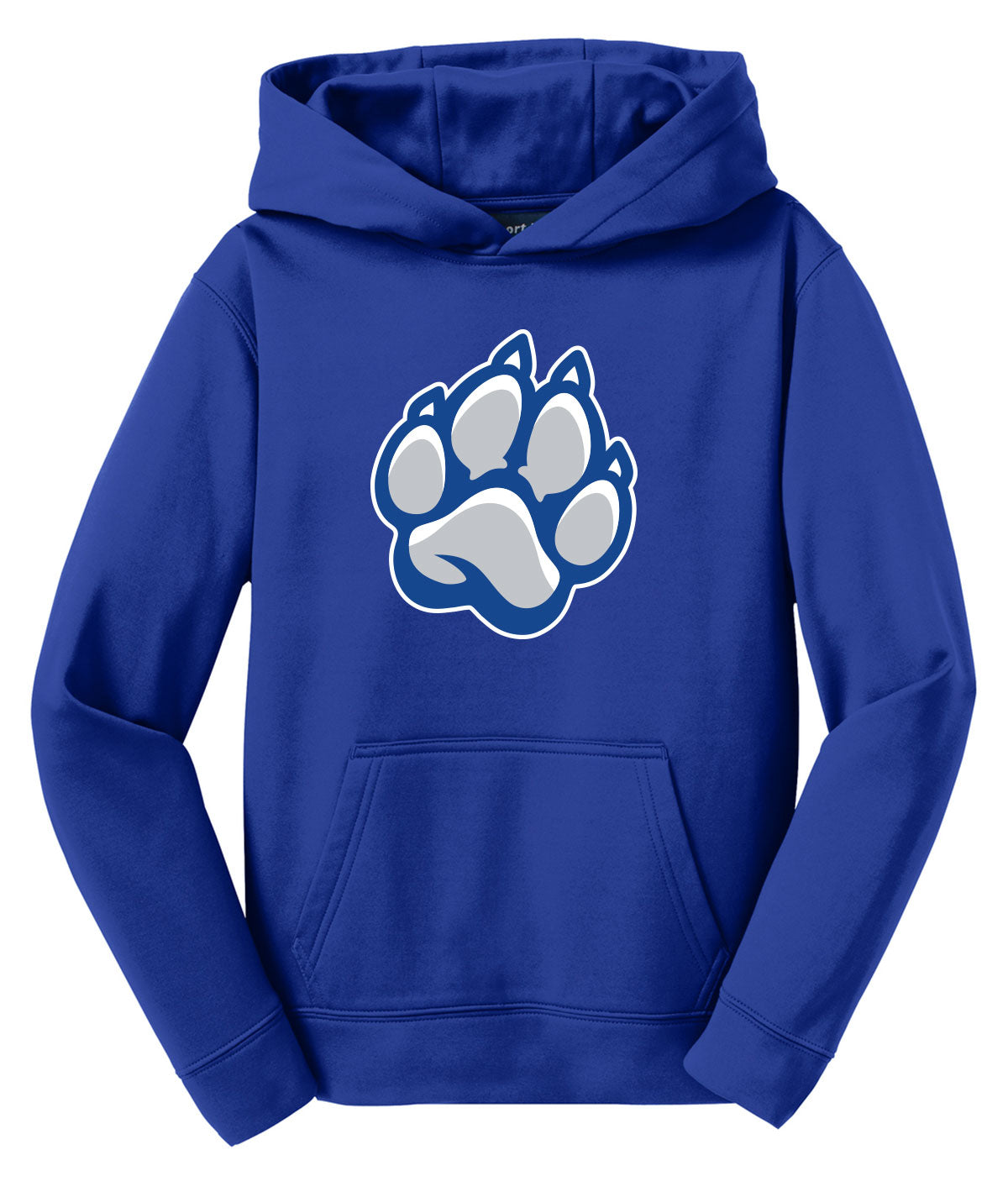 Bulldogs Paw Print Youth Performance Hooded Sweatshirt
