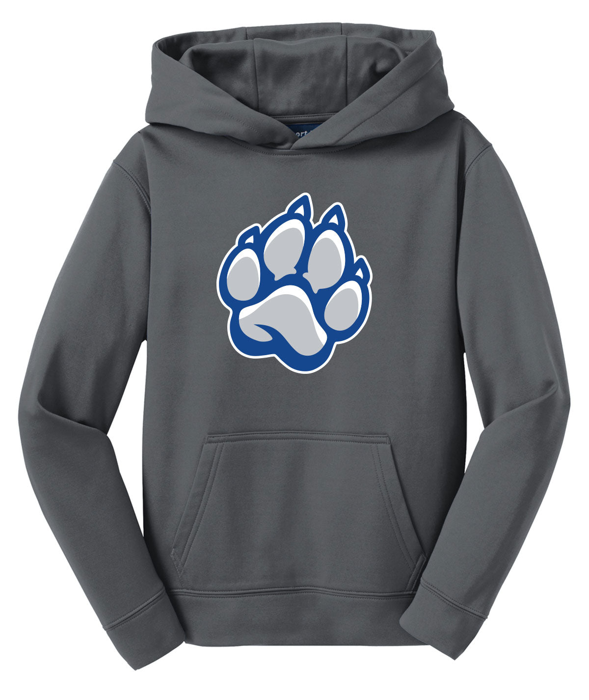 Bulldogs Paw Print Youth Performance Hooded Sweatshirt