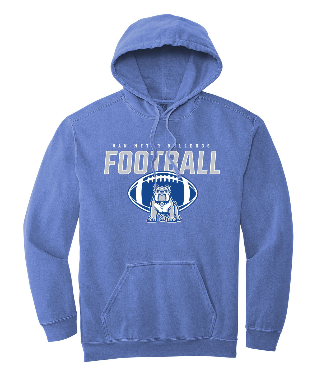 Van Meter Bulldogs Football Comfort Colors Hooded Sweatshirt