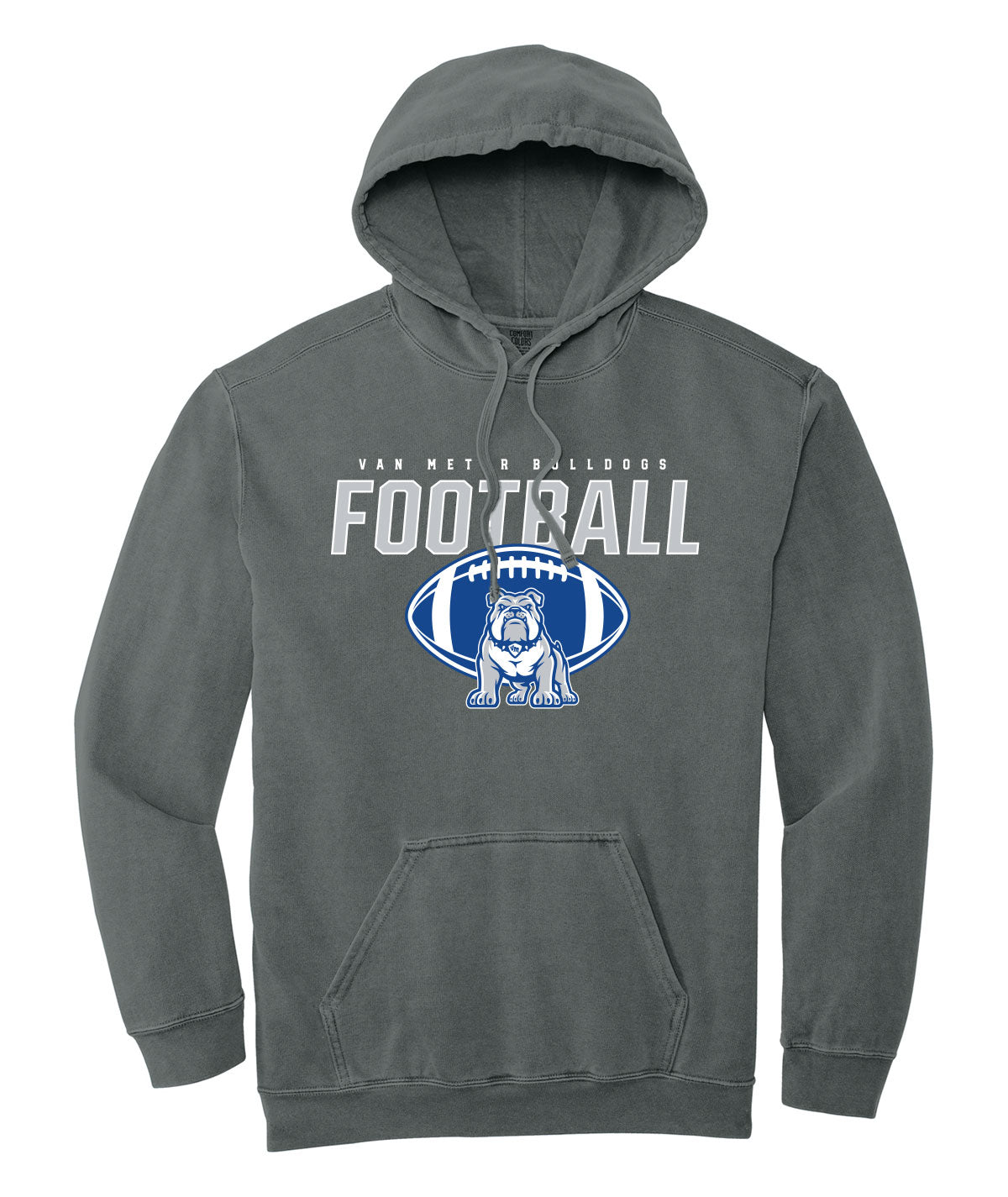 Van Meter Bulldogs Football Comfort Colors Hooded Sweatshirt
