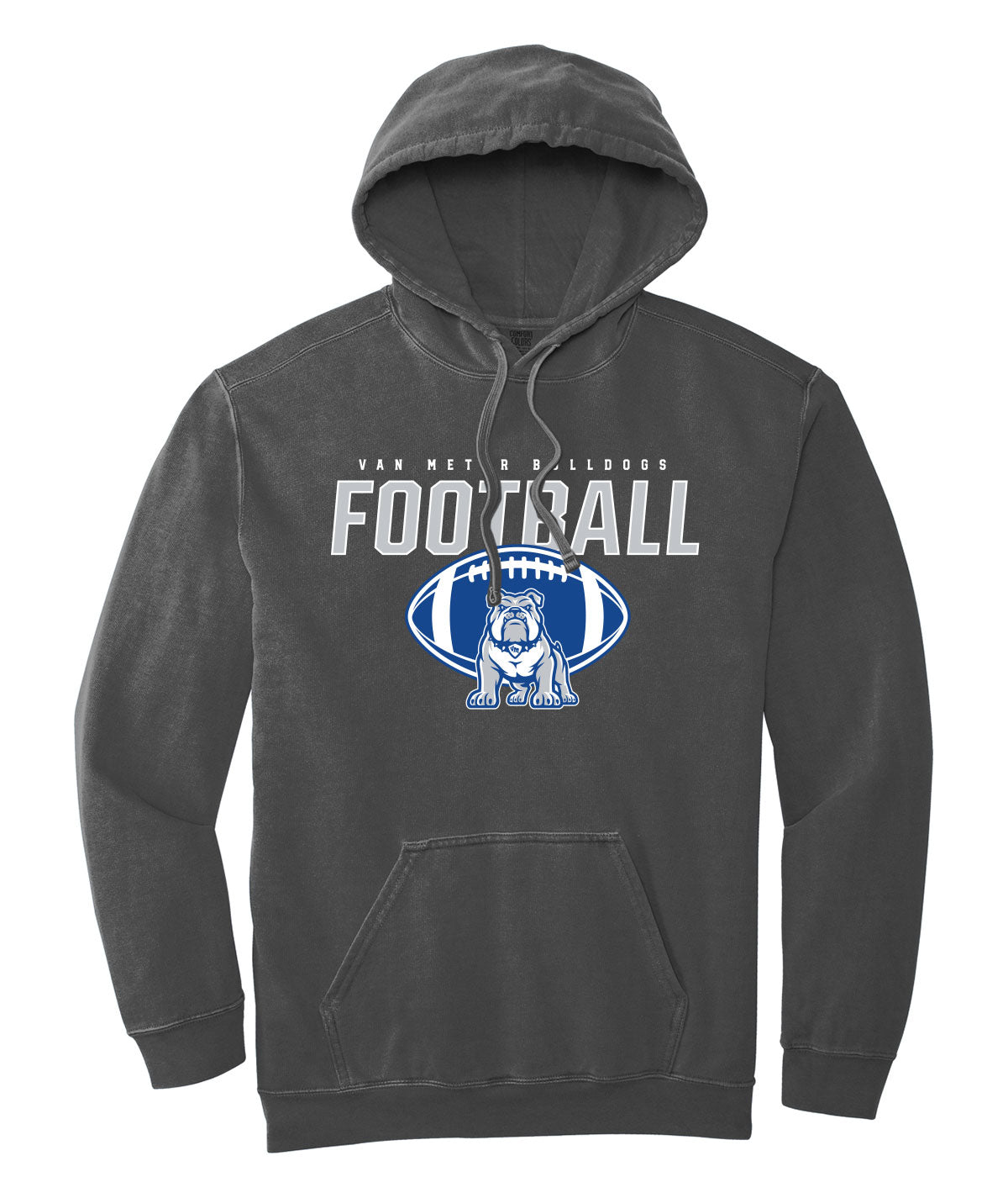 Van Meter Bulldogs Football Comfort Colors Hooded Sweatshirt