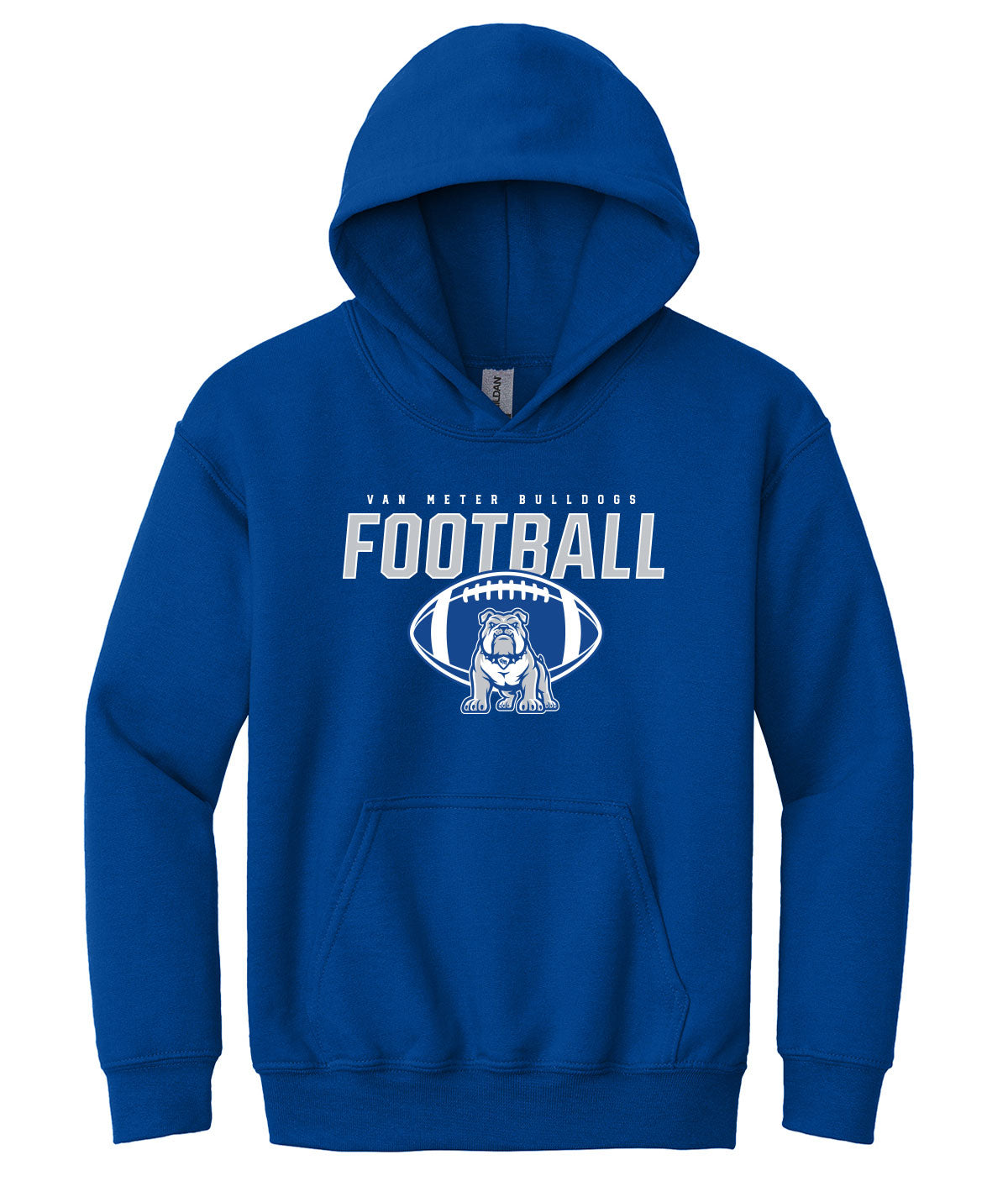 Van Meter Bulldogs Football Youth Hooded Sweatshirt