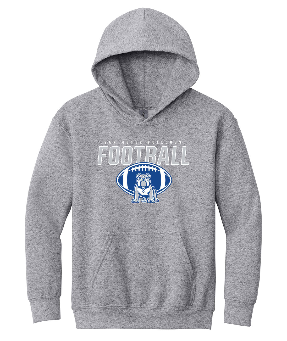 Van Meter Bulldogs Football Youth Hooded Sweatshirt